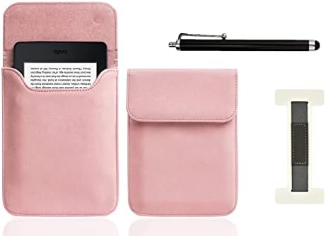 Para Kindle Paperwhite de 6 polegadas, capa bolsa bolsa -saco -Include White Lychee Padrão de mão -rosa