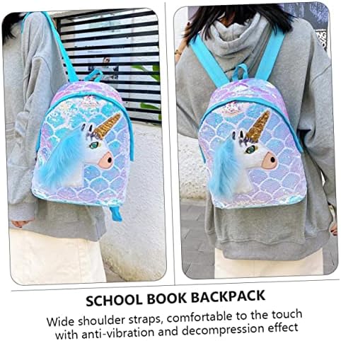 TENDYCOCO 1PC Backpack ombros unicórnios de cartoon Backpack Backpack casual Mochila Backpack de grande capacidade Backpack Backpack Students Bookbag Bag Backpack Travel Backpack de lantejoulas