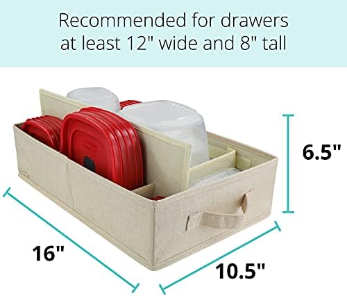 Caixa de organizador de recipientes de armazenamento de alimentos Happibox - Organizador da gaveta de cozinha compatível com Tupperware,