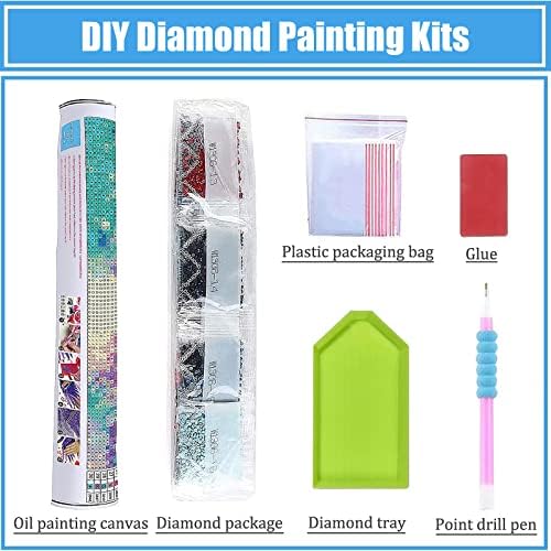 Kits de pintura de diamante 5D Moomoh para adultos - kits de arte de diamante para adultos para crianças iniciantes, pinturas