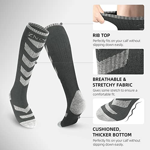 ZNCMRR 3 Pacote de meias térmicas para homens meias de compressão meias de bota meias quentes meias de esqui grossas para clima