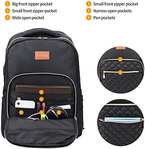 Mochila Avikura Laptop para mulheres, mochila de moda de computadores de 17,3 polegadas, mochila de saco de trabalho anti-roubo