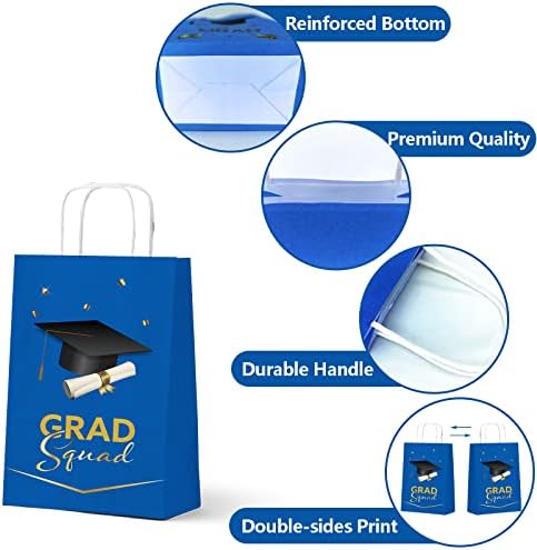 16 PCS Sacos de presente de graduação 2023 Festa de graduação Favor de bolsas de presente com alças Bolsas de papel para
