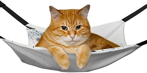 Pet Hammock Dragonfly Gato Sleeping Bed com tiras ajustáveis ​​e ganchos de metal 16,9 x13