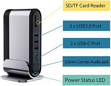 YLHXYPP 17 em 1 USB C Cubra C Tipo C a Multi 4KHD RJ45 VGA USB 3.0 PD POWER ADAPTOR DO ADAPTOR DO LAPTOP Hub USB-C