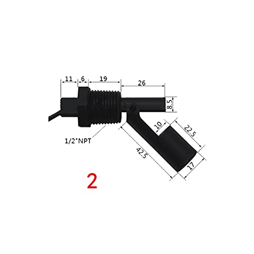 Taidacente 2 PCs Anticorrosive PP Float Switch Plástico Montou o nível de flutuação do nível do líquido Nível de água Nível de