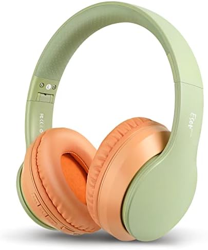 Esonstyle Bluetooth Headphones sobre o fone de ouvido sem fio dobrável e com fio com monte de cabos de ouvido sem fio e sem fio para telefonia para telefone PC da aula on -line