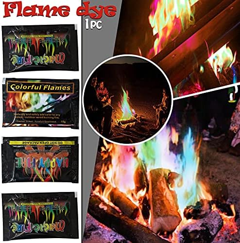 2pcs 60g manchas de chama colorida cor de cor em pó e suprimentos de festivais, crie chamas coloridas e vibrantes para fogueira
