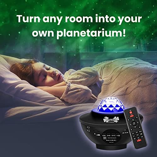 LED Planetarium Star Projecor Night Light com modos Ocean Wave e Starlight - projetor com alto -falante, porta USB