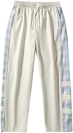 Masculino de primavera e outono da moda casual, logotipo de bordado sólido calças de cordão sólido tamanho 13