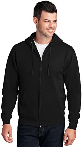 Port & Company-Core Fleece Full-Zip Hooded Sweetshirt. Pc78zh jato preto