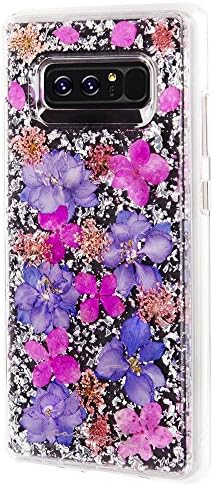 Case 8 Case 8 Case - Pétalas de Karat - Feito com Flores Reais - Proteção Militar Drop - Design Protetor Slim para Samsung Galaxy Note 8 - Pétalas roxas