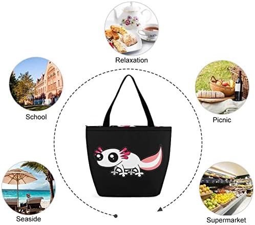 Cartoon Branco Axolotl Laptop Saco de Trabalho de Laptop Feminino 10 polegadas Bolsa de Bolsa Casual Bolsa Bolsa Bolsa de Escritório