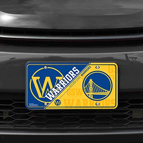 Rico Industries NBA Golden State Warriors Split Metal Auto Tag 8.5 x 11 - Ótimo para caminhão/carro/SUV