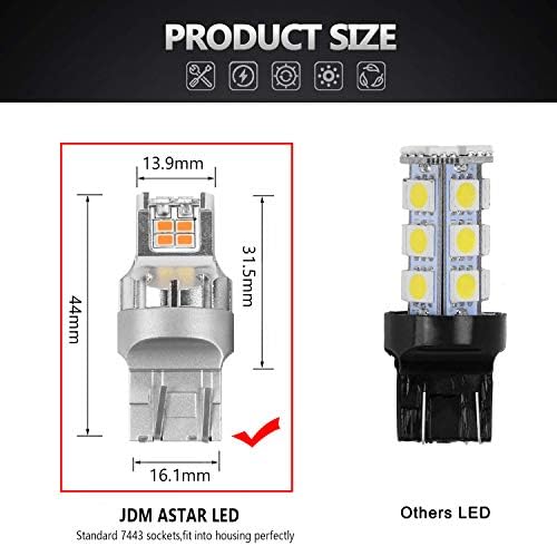 JDM ASTAR High Performance Super Bright 1: 1 Design 3020 CHIPS 7440 7441 7443 7444 992 BULBOS LED AMBER