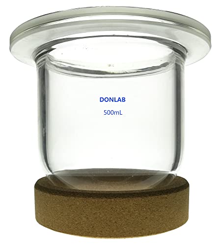 Donlab rea-0068 500 ml de reação cilíndrica redonda reação chaleira de chaleira com grampo e tampa, juntas de redução padrão de 4 deco