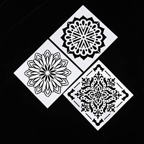 LIANXIAO - 10pcs Desenho de flores de estênceis de mandala