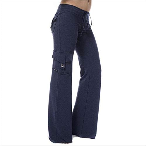 Andongnywell Womens Yoga calça calças de moletom de pernas largas com bolsos de muti lounge confortável