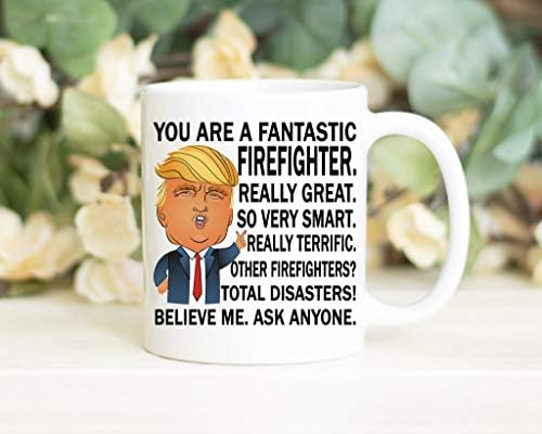 Caneca de bombeiro, caneca de café engraçada Trump, xícara de bombeiro para homens 11oz