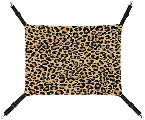 Szdizowe Leopard Print Pet Hammock Hammock com tiras ajustáveis ​​e ganchos de metal cama de estimação macia adequada