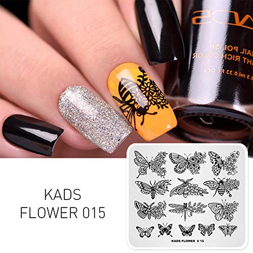 KADS 7 PCS Placas de estampagem da arte de unha Flor Butterfly Ocean Star Modelos de manicure estampa