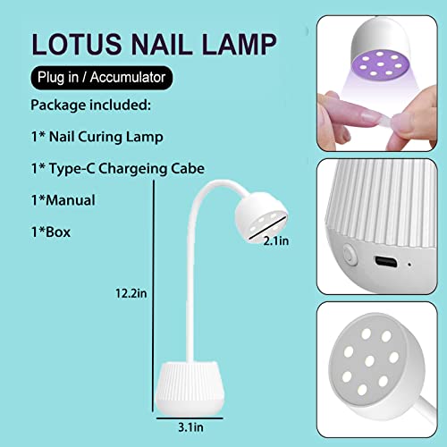 Bucice Mini Lotus LED UV UNIG LUBRIL, 360 ° Mãos rotatáveis ​​Libe Light Rotatable Unha Secer para esmalte Polish de unha