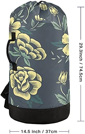 Mochila de lavanderia pesada com alças e alças de ombro e manuseio de deslocamento de roupas de roupa com tração de tração de tração