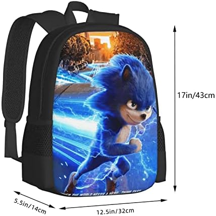 Anime Backpack Zippers Laptop Bag Backpack para meninos e meninas presentes de aniversário 17 polegadas 3D Impresso