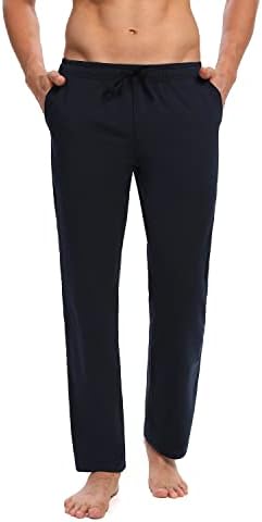 Geego Men's Yoga calças de ioga aberta calça de moletom solteira calça casual calças atléticas calças longas bolsos laterais