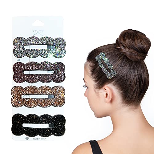 4 PCs Clipes de cabelo para mulheres Retor de cabelo Relino Clels Acessórios de cabelos grandes para mulheres meninas Cristal Metal