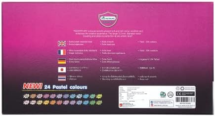 Lápis de cor Masterart 124 cores com cores pastel, liquidificador e afiadores para crianças e adultos colorindo