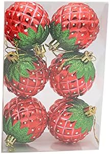 Bolas de ornamento de vidro grande decorações de férias adereços decorações de janelas de morangos coloridos Bolas de Natal