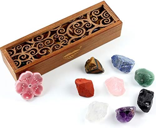 Vuuuuv Chakra Stones Conjunto -Cristais de cura de reiki de pedra bruta bruta para cura, meditação, equilíbrio de chakra ou