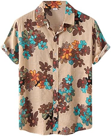 Camisa Tops de moda de primavera masculina colar de gola impressa Top Button casual Button Camisetas masculinas especiais
