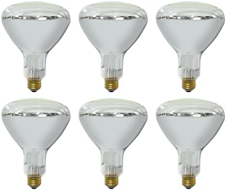 Lâmpada de calor incandescente da GE, lâmpada de lâmpada de calor BR40, 250 watts, 2150 lúmen, base média, lâmpada branca para lâmpadas