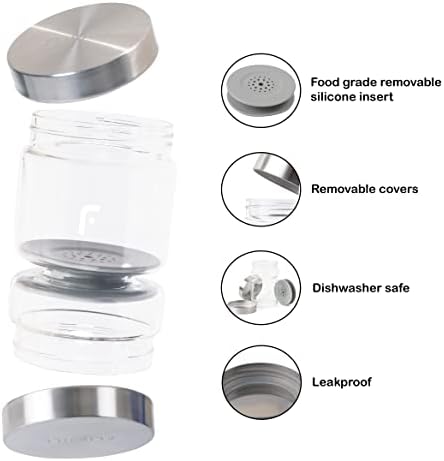 Picles de vidro de flipjill e jarra de azeitonas com flip de filtro, jarro de vidro de 25 onças, recipiente de armazenamento de