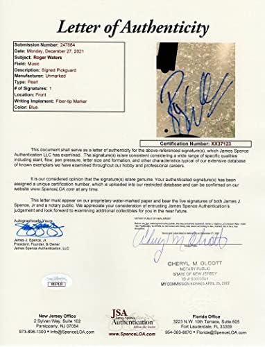 Roger Waters assinou autógrafo em tamanho grande White Fender Electric Bass Guitar C com James Spence JSA Carta de Autenticidade