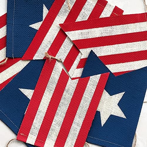 Banner de estamenha de bandeira americana uniwish 4 de julho Decorações, estrelas patrióticas e listras
