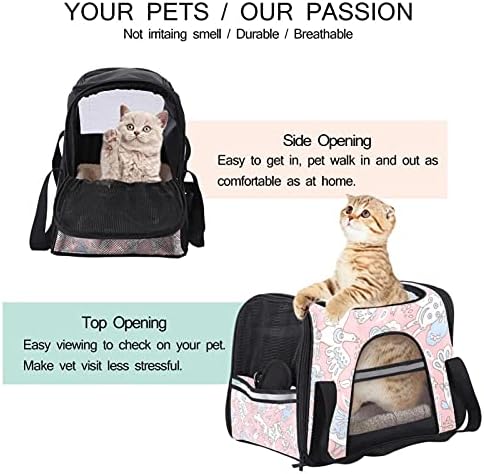 Carrier de animais de estimação Fairy Animais Birds Horse Fish Padrão de pet-sidate Pet Travel para gatos, cães cachorros confortável