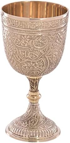 Replicartz Brass em relevo com cálice vintage rei rei Arthur Chalice Decoração medieval Goble Goblet Goblet de 1
