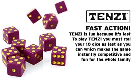 Tenzi Party Pack Dice Game - Um frenesi divertido e rápido para toda a família - 6 conjuntos de 10 dados coloridos com estojo