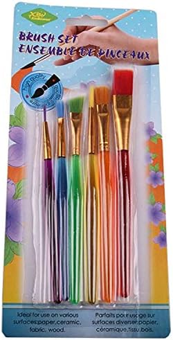 Gretd 6pcs/conjunto de pincel de pincel de nylon de nylon colorido Conjunto de pincel de artista Brush de óleo de aquarela para crianças Estudantes Pintura estacionária suprimentos