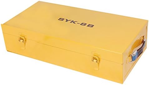 Kit de driver de orifício de knockout para soco hidráulico de 10 toneladas amarelo com 6 PCs Dies intercambie a caixa de metal