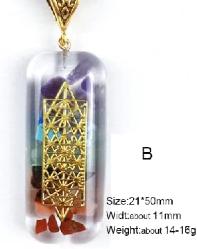 Pingente de orgonita de kolesso sri yantra chakra colar de cristais de cura de energia sagrada para mulheres pendulum amulet boa sorte - b