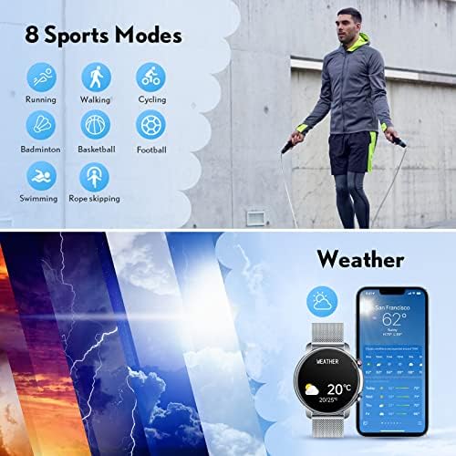 Taopon Smart Watches For Mull Men Men 1.32 '' Touch Screen IP68 Relógio digital à prova d'água para Android iOS Fitness Tracker com
