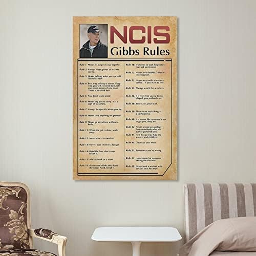 NCIS Filme Posters Drama de TV Poster Gibbs Regras Posters legais para caras Pintura de arte de parede de quarto Tela Decoração