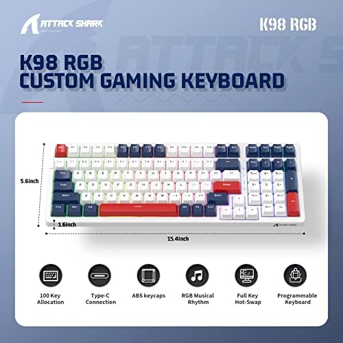 Kayboard de jogo com fio e cabo USB C personalizado, teclado mecânico de alojamento quente com retroilumação de LED RGB, interruptores