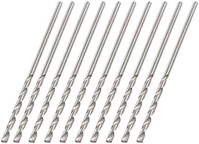 Aexit HSS Straight Tool Holder Brill Hole 1mm Twist Head 40mm Long Bit Bit Tom Silver 10pcs Modelo: 36AS516QO326