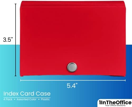 1InTheOffice Index Card Titular 3x5, Organizador do cartão de nota, suporte da caixa de cartão flash, caixa do cartão de índice,
