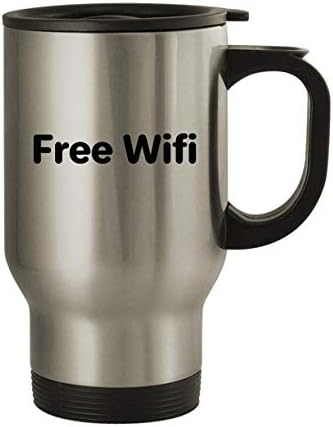 Molandra Products Wi -Fi Free - Caneca de viagem de aço inoxidável 14oz, prata